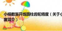 小模數漸開線圓柱齒輪精度(關于小模數漸開線圓柱齒輪精度簡介)