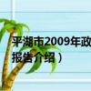 平湖市2009年政府工作報告（關于平湖市2009年政府工作報告介紹）