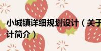 小城鎮詳細規劃設計(關于小城鎮詳細規劃設計簡介)