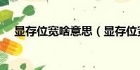 顯存位寬啥意思(顯存位寬是什么意思)
