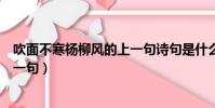 吹面不寒楊柳風的上一句詩句是什么(吹面不寒楊柳風的上一句)