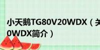 小天鵝TG80V20WDX(關于小天鵝TG80V20WDX簡介)