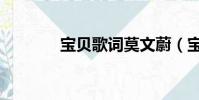 寶貝歌詞莫文蔚(寶貝歌詞)