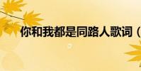你和我都是同路人歌詞(同路人歌詞)