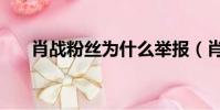 肖戰粉絲為什么舉報(肖戰粉絲舉報)