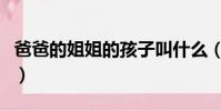 爸爸的姐姐的孩子叫什么(姐姐的孩子叫什么)