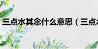 三點水其念什么意思(三點水者念什么意思)