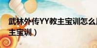 武林外傳YY教主寶訓怎么用(武林外傳yy教主寶訓)