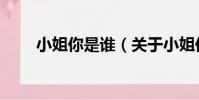 小姐你是誰(關于小姐你是誰簡介)