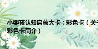 小嬰孩認知啟蒙大卡:彩色卡(關于小嬰孩認知啟蒙大卡:彩色卡簡介)