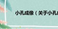 小孔成像(關于小孔成像簡介)