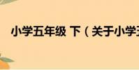 小學五年級 下(關于小學五年級 下簡介)