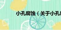 小孔腐蝕(關于小孔腐蝕簡介)