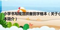 小學書寫規范拼音田字格本(關于小學書寫規范拼音田字格本簡介)