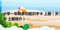 小學一年級多功能識字卡 上冊(關于小學一年級多功能識字卡 上冊簡介)