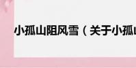 小孤山阻風雪(關于小孤山阻風雪簡介)