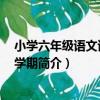 小學六年級語文試卷 上學期（關于小學六年級語文試卷 上學期簡介）