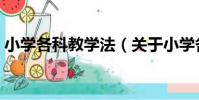 小學各科教學法(關于小學各科教學法簡介)