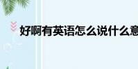 好啊有英語怎么說什么意思(好啊有)