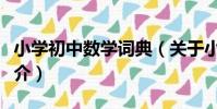 小學初中數學詞典(關于小學初中數學詞典簡介)