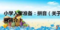 小學入學準備:拼音(關于小學入學準備:拼音簡介)