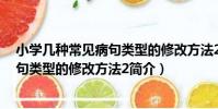 小學幾種常見病句類型的修改方法2(關于小學幾種常見病句類型的修改方法2簡介)