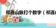 祁連山脈打個數字(祁連山脈打一數字)