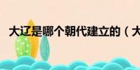 大遼是哪個朝代建立的(大遼是哪個朝代)