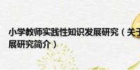 小學教師實踐性知識發展研究(關于小學教師實踐性知識發展研究簡介)