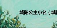 城陽公主小名(城陽公主)