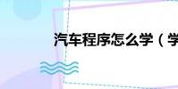 汽車程序怎么學(學車程序)