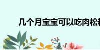 幾個月寶寶可以吃肉松粉(肉松粉)