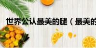 世界公認最美的腿(最美的腿是什么樣的)