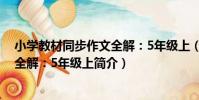 小學教材同步作文全解:5年級上(關于小學教材同步作文全解:5年級上簡介)
