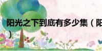 陽光之下到底有多少集(陽光之下一共多少集)