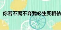 你若不離不棄我必生死相依的英文翻譯笑話