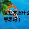 舉案齊眉什么意思呀舉的意思（舉案齊眉什么意思呀）