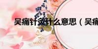 吳痛針灸什么意思(吳痛針灸什么梗)