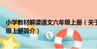 小學教材解讀語文六年級上冊(關于小學教材解讀語文六年級上冊簡介)