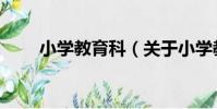 小學教育科(關于小學教育科簡介)