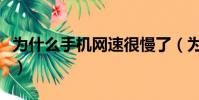 為什么手機網速很慢了(為什么手機網速很慢)