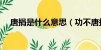 唐捐是什么意思(功不唐捐是什么意思)