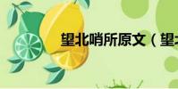 望北哨所原文(望北哨所)