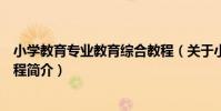小學教育專業教育綜合教程(關于小學教育專業教育綜合教程簡介)