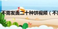 不需發面二十種餅視頻(不需發面二十種餅)