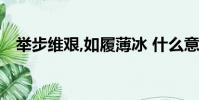舉步維艱,如履薄冰 什么意思(舉步維艱)