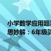 小學數學應用題巧思妙解：6年級（關于小學數學應用題巧思妙解：6年級簡介）