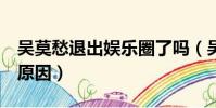 吳莫愁退出娛樂圈了嗎(吳莫愁首談退圈3年原因)