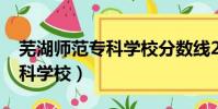 蕪湖師范專科學校分數線2020(蕪湖師范專科學校)