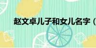 趙文卓兒子和女兒名字(趙文卓兒子)